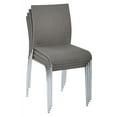 thumbnail image 1 of Chaise Empilable Conway en Tissu Gris Fumé Entièrement Assemblé 4 Pièces, 1 of 4