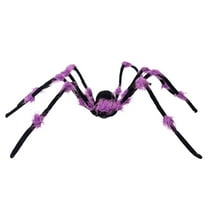 51" Giant Lighted Halloween Spider Decor - Scary Hairy LED Spider with Glowing Eyes for Yard, Porch, Haunted House & Indoor Party Halloween Decorations