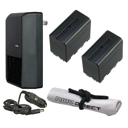 Sony PXW-Z150 Intelligent Batteries (2 Units) + AC/DC Travel Charger + Microfiber Cloth