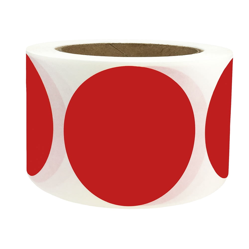 Red Circle Dot Stickers 2.5" Inches Round 500 Pack