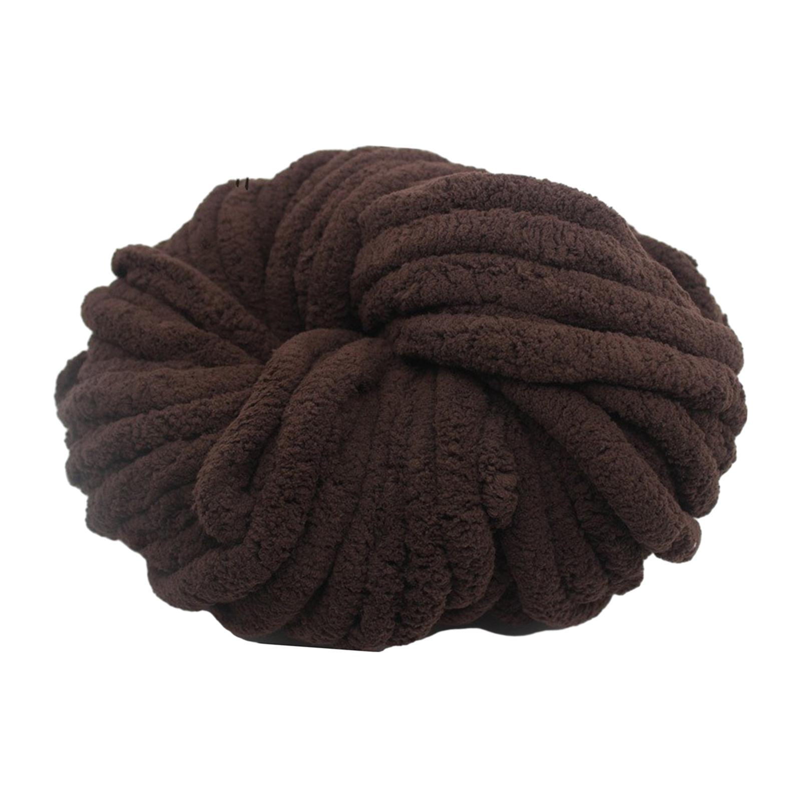 Tachiuwa Chunky Chenille Yarn for Crocheting, Bulky Thick Yarn for Knitting,Super Bulky Chunky Yarn for Hand Knitting Blanket Coffee