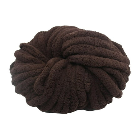 HOMYL Chunky Chenille Yarn Gauge 7 Giant Acrylic Fibers for Crochet DIY Crafts Bed Coffee