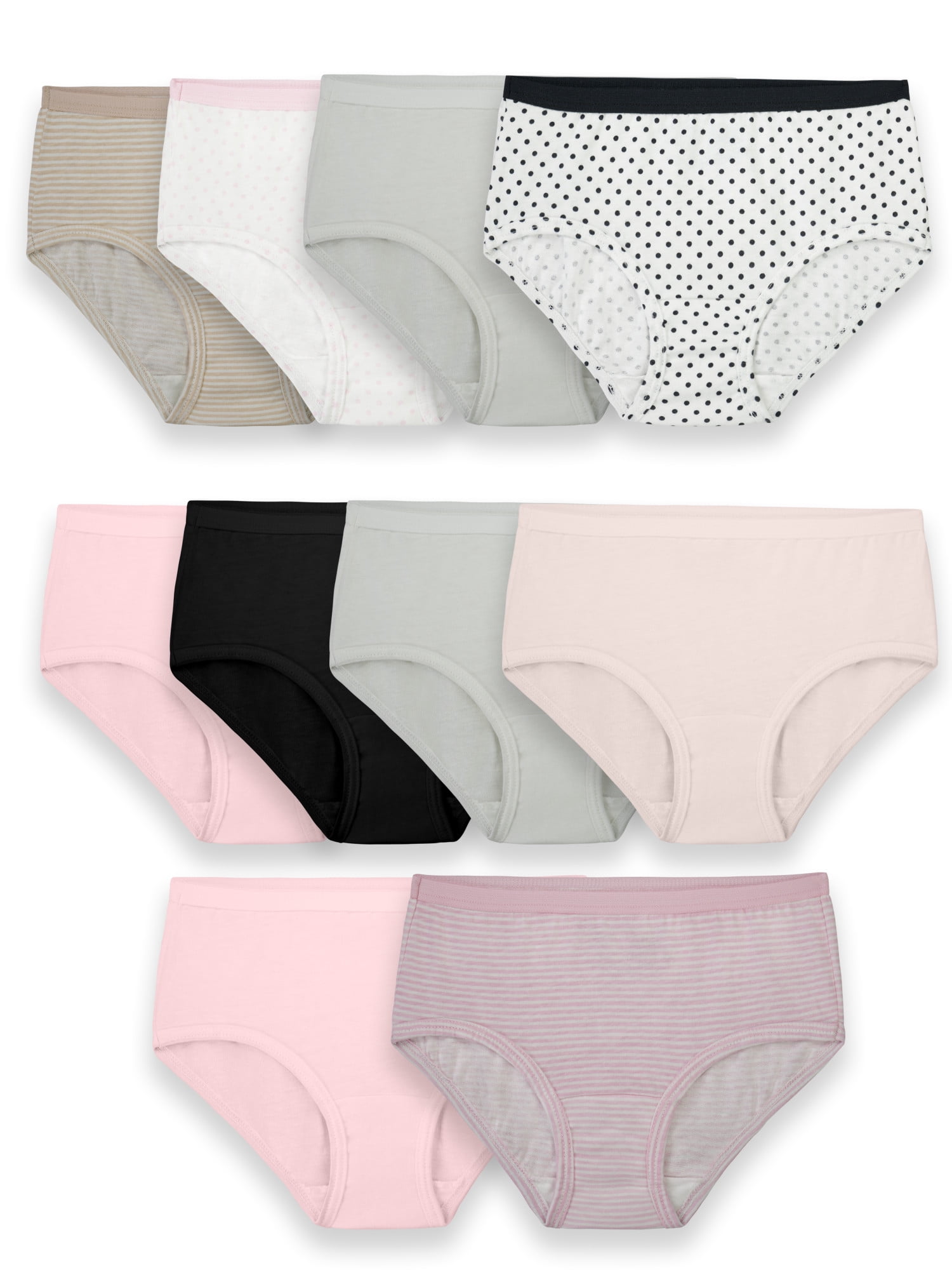 Fruit of the Loom Little Girls Assorted Bikini Pack of 9