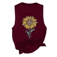 thumbnail image 4 of DailyTrove Women's Yellow Sunflower Graphic Tank Top - Polyester Casual Summer & Festival Wear, Cute for Beach & Gatherings, 4 of 6
