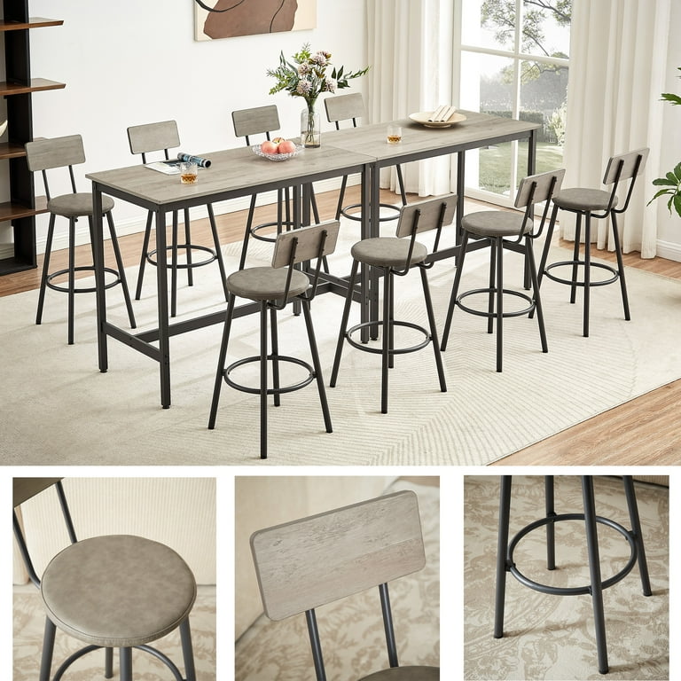 uhomepro 5 Pieces Dining Table Set Bar Table and Chairs Set Counter Height Table with 4 Bar Stools Modern Pub Table Dining Room Table Set for