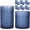 Blue, variant on Hobnail Drinking Glasses Set of 12, 12 Oz Highball Glasses & 10 Oz Cocktail Glasses, Clear Embossed Boho Glass Cups Kitchen Bar Tumbler Glassware Set for Whiskey, Beer, Juice, Milk