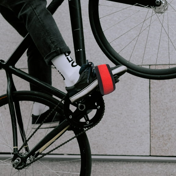 Pawsdot 1 Pair of Adjustable Cycling Pedal Strap Red Nylon for Bicycle Accessories