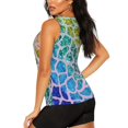 thumbnail image 3 of Fuzoiu Rainbow Glitter Print Women's Workout Tank Top,Athletic Racerback Sports Tank,Tops Sleeveless Running Loose Fit Yoga Tops,Active Shirts for Yoga, Running, and Gym-Large, 3 of 7