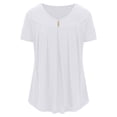 thumbnail image 4 of Sentmoon Womens Loose Fit Tees Crew Neck Short Sleeve Tops Active Button Basic Plus Size Summer Tops For Women 2025 Summer Saving, 4 of 6