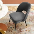thumbnail image 4 of Side Dining Chair, Velvet, Dark Grey Gray, Modern Contemporary Urban Design, Kitchen Room Cafe Bistro Restaurant Hospitality, 4 of 8