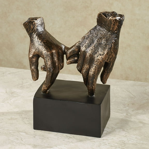Lingering Hold Hands Table Sculpture Bronze