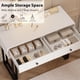 thumbnail image 3 of Small blanca moderno vanity escritorio con lighted mirror y 2 cajones para dormitorio, 3 of 7