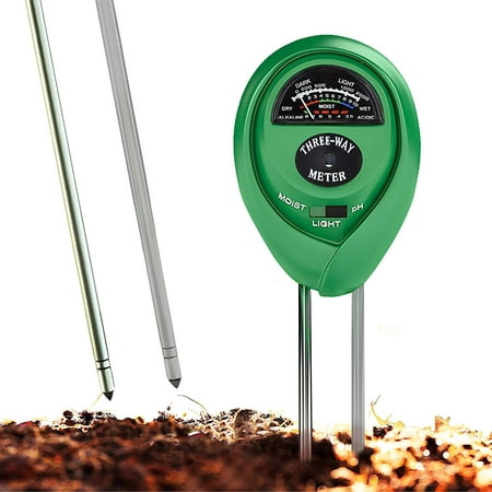 Soil pH Meter, 3-in-1 Soil Test Kit For Moisture, Light and pH, Indoor and Outdoors Soil Tester with 100%