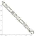 thumbnail image 3 of White Sterling Silver bracelet Chain style Anchor Figaro Men's 8 in 8.75 mm, 3 of 3