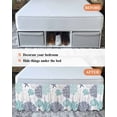 thumbnail image 7 of Teal Blue Grey Coastal Wrap Around Bed Skirts for King Bed 16" Drop,Bed Skirt with Adjustable Elastic Belt Dust Ruffle Bed Valance for Bedroom Hotel Summer Beach Coral Shell Starfish Bed Frame Cover, 7 of 7