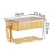 thumbnail image 3 of Caja de almacenamiento cesta de drenaje refrigerador contenedores sellados con mango de frutas vegetales, 3 of 11