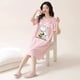 thumbnail image 1 of Ropa de dormir larga de verano para mujer, camisón holgado de manga corta adelgazante de talla grande MM de 200 libras de capacidad máxima, ropa para el hogar, 1 of 5