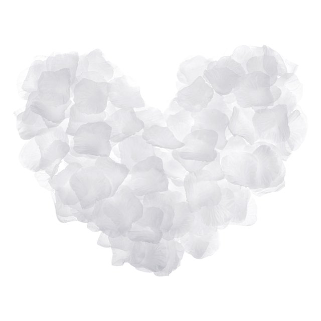 Unique Bargains Silk Artificial Flower Petals, White Faux Flowers 2 Inch x 2 Inch Pack of 2000