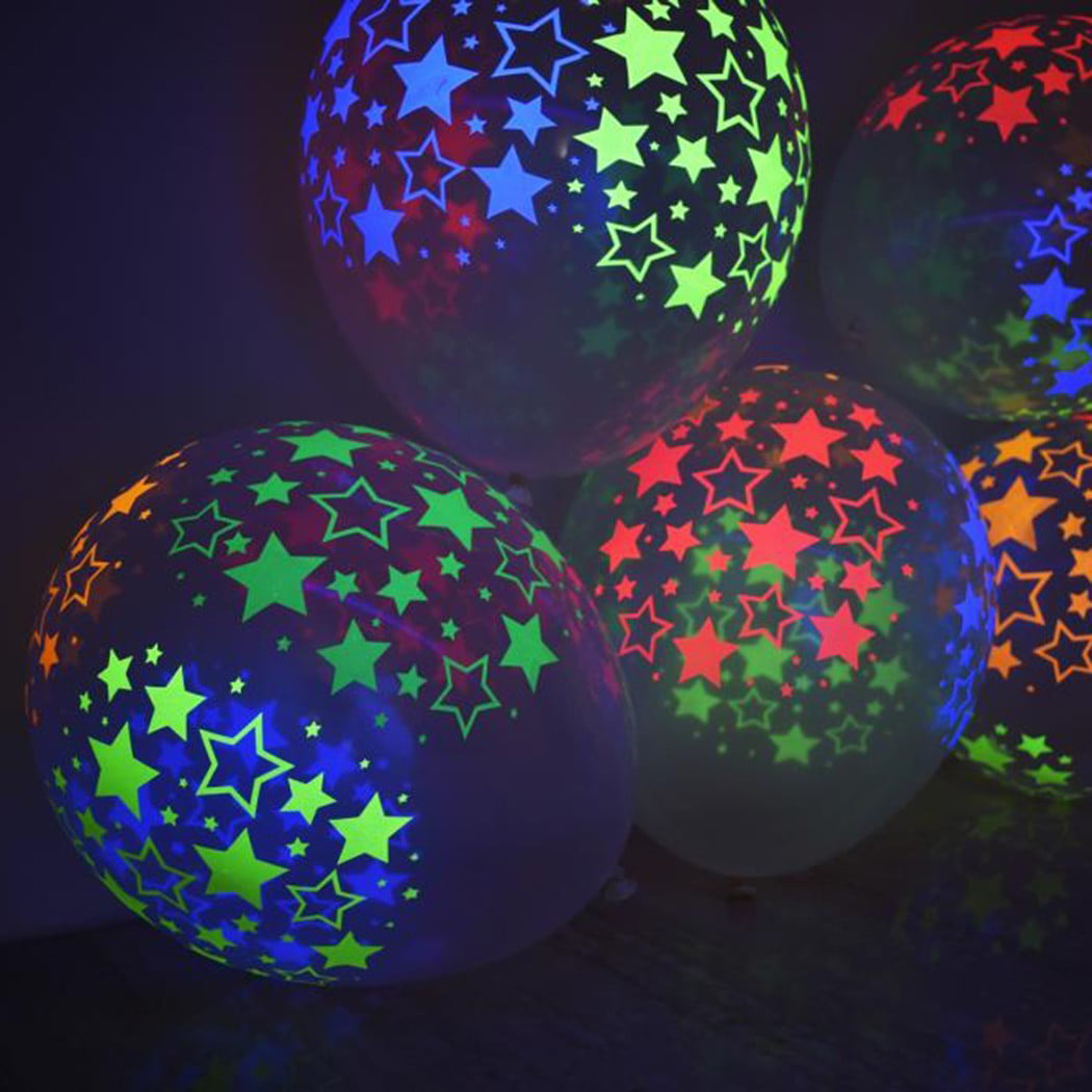 50 Pieces Neon Glow Balloons Blacklight Reactive Fluorescent Mini