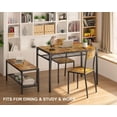 thumbnail image 5 of 43" Dining Room Table Set for 2-4, 4 Piece Kitchen Table Set with Bench and 2 Chairs, Storage Rack, Padded Seats, Small Space, apartments, Breakfast Nook, Gray, 5 of 11