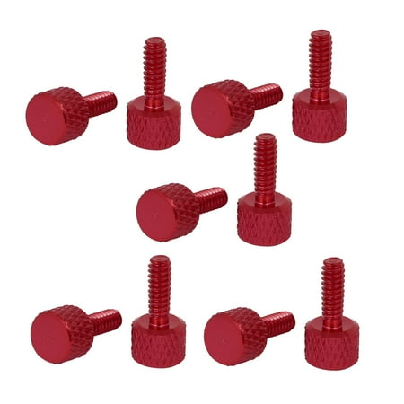 

Unique Bargains Computer Graphics Card Round Head Knurled Thumb Screws Wine Red 6#-32 10pcs