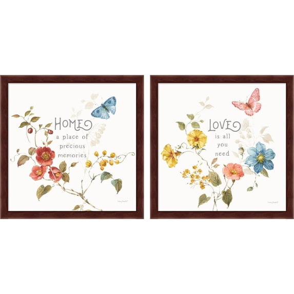 Great Art Now Countryside D by Lisa Audit, 2 Piece Framed Art Set Each 13.25"W x 13.25"H