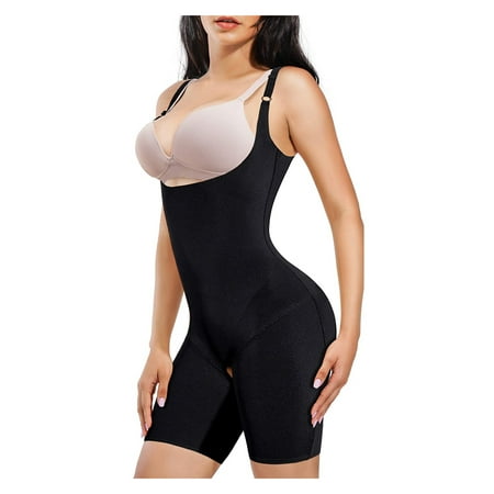 

Junlan Women Seamless Bodysuit Shapewear Waist Trainer Tummy Tuck Full Body Shaper Open Bust Butt Lifter Mid-Thigh Slimmer
