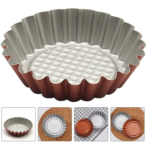 PBPBOX 6Pcs Pie Pans Brown Carbon Steel Mini Pie Plates For Baking Easy Release Bakery