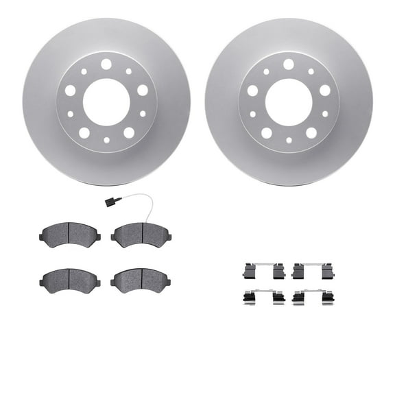 Dynamic Friction Company Front Geospec Brake Rotors with Heavy Duty Brake Pads includes Hardware 4212-40153