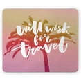 thumbnail image 1 of Funny Words Mouse Pad, Dreamy Background with Tropical Palm Tree and Lettering Summer Travel Adventure, Rectangle Non-Slip Rubber Mousepad, Standard Size, Rose White Decorations Mats 20x31.5 Inch, 1 of 6