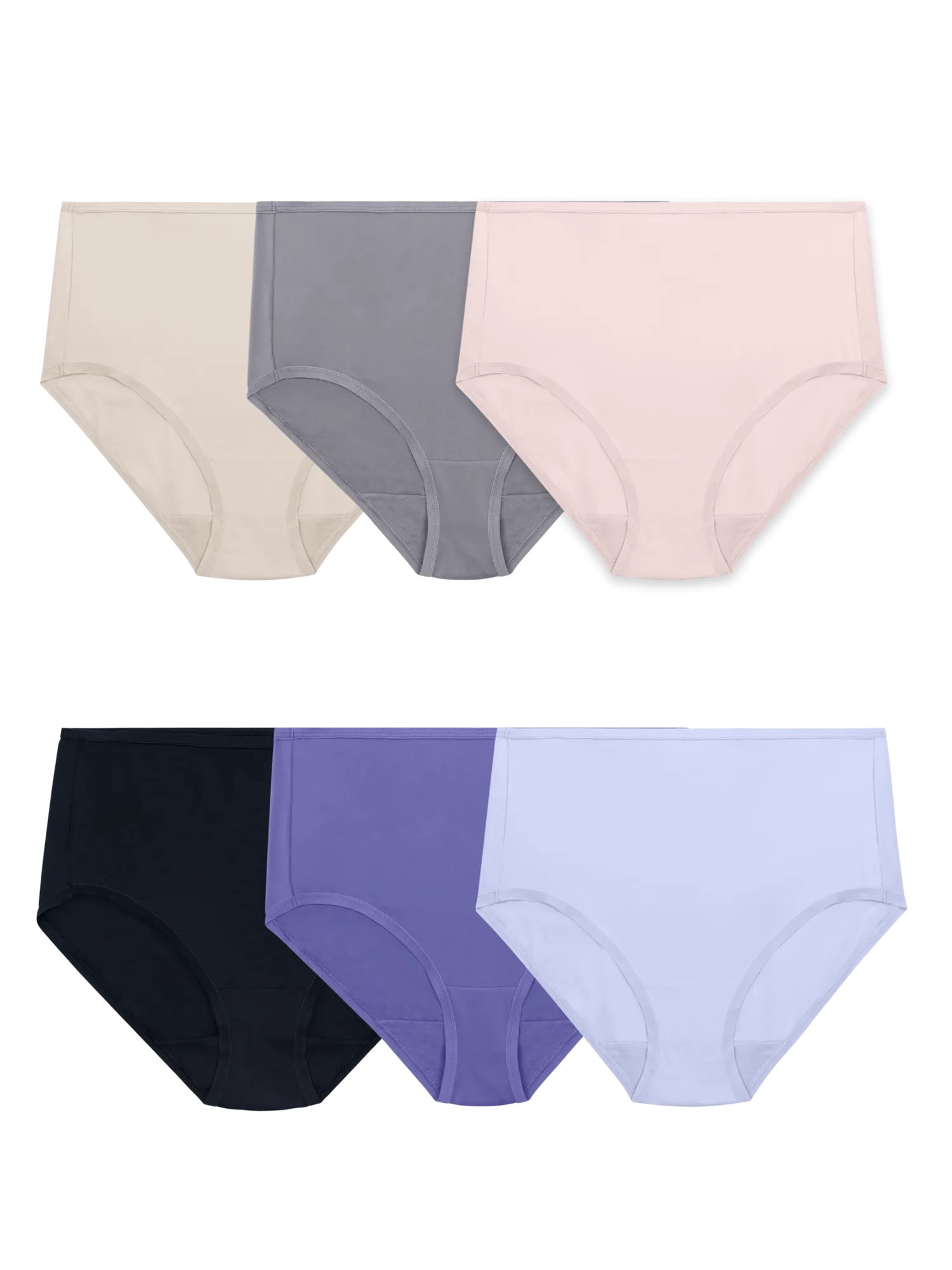 Fruit of the Loom Women's Microfiber Underwear, Smooth No Panty Lines, 6-Pack, Sizes S-3XL
