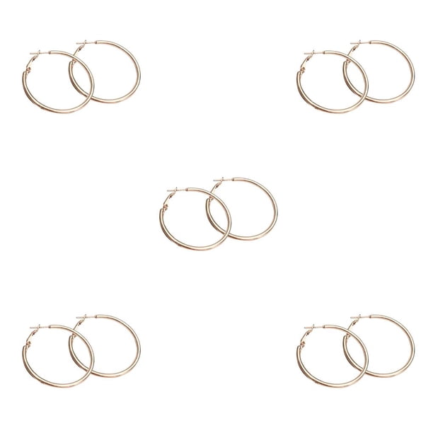 Qarigey 1 par de pendientes de niña, pendientes de aro grande para mujer, regalo portátil para Amiga, círculo liso, decoración para mujer, 10cm con 10 cm con orificio para la oreja 5piezas Qarigey CBP219616