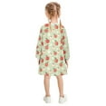 thumbnail image 3 of Girls' long-sleeved dress Apple Flower Girls' A-line dress with ribbed cuffs Soft and comfortable, 3 of 6