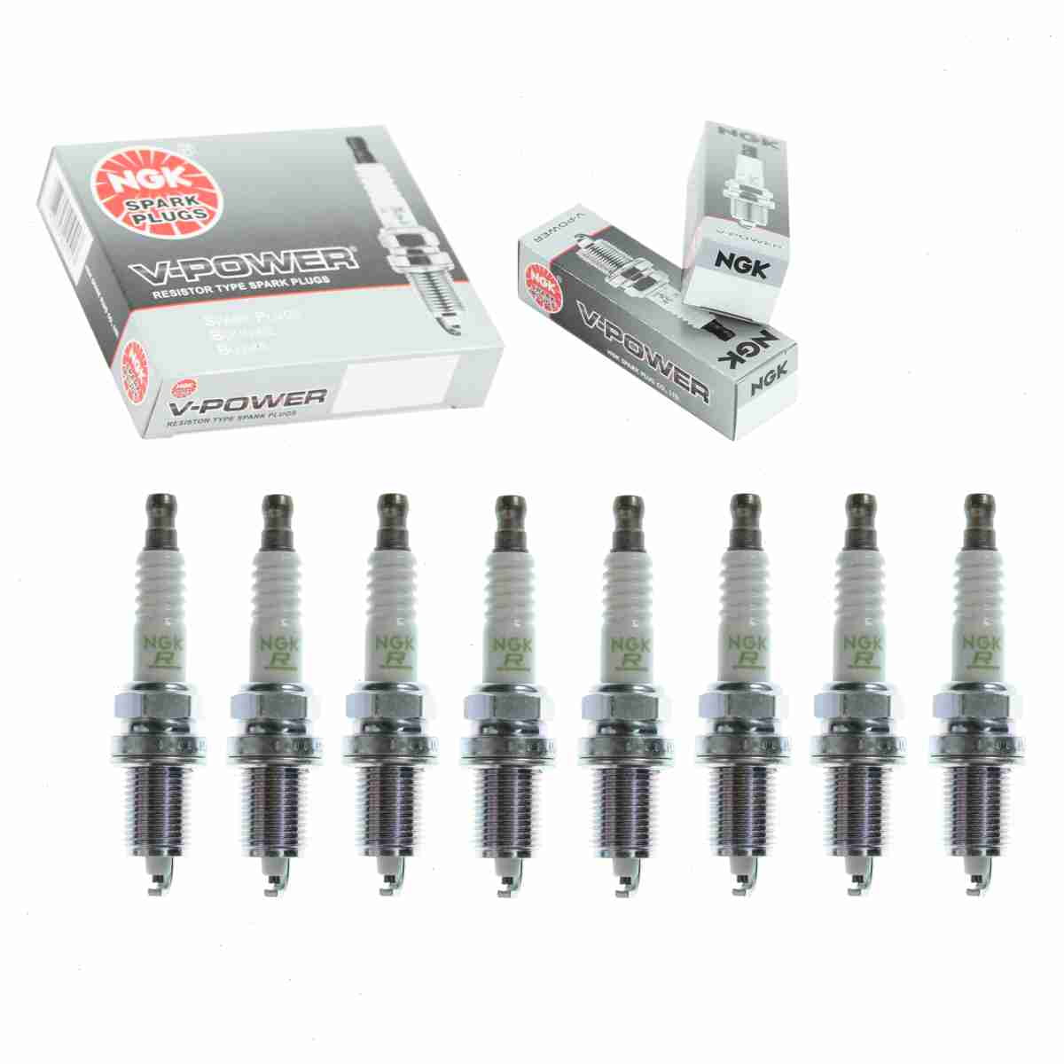 8 pc NGK 4291 V-Power Spark Plugs for 0000-18-F285 1765214 1Y0H 3133 412 436 436C2 5-86003124 5-86003124-0 98079-5614G AGSP33C B2401-6A0A0 E3.56 F285-18-110 F7LC0R2 F7LCOR2 F7LCOT2 F7LCR FR7LCX