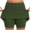 thumbnail image 2 of Babcutegg Womens Short Polyester&Spandex Two Pockets Elastic Waist Clothes for Women Army Green S, 2 of 5