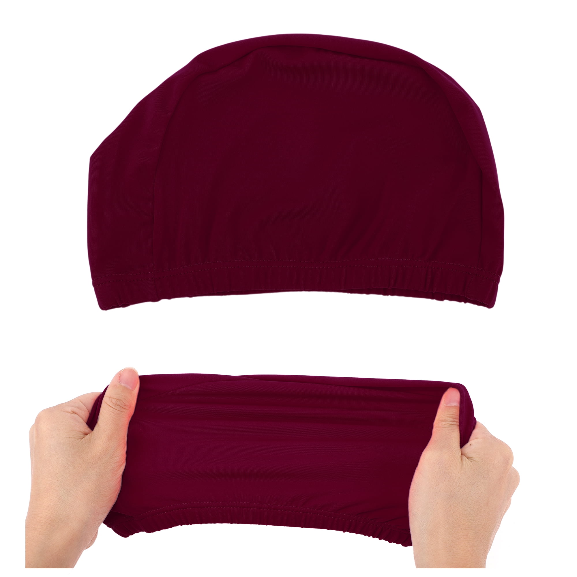Unique Bargains Elasticity Swim Cap Measuring for Comfortable Fit Wine Red