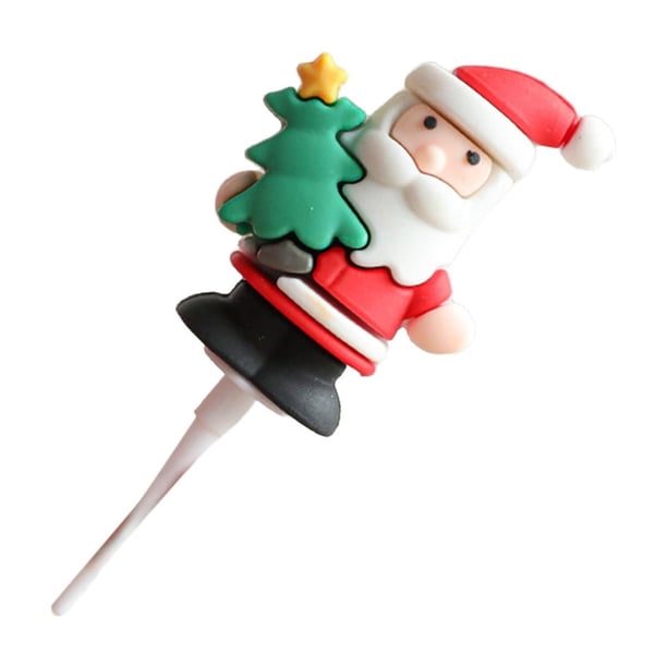 Inserto de decoración para tarta de cumpleaños de Navidad, Papá Noel, corona de árbol de Navidad, adornos tridimensionales