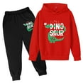 thumbnail image 2 of Boys Outfits Prehistoric Dino Hoodie and Joggers Breathable Set Boys' Clothing Sets Pink 3-4 Years, 2 of 3