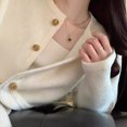thumbnail image 4 of Elegante abrigo de suéter de mohair para mujer, cárdigan de punto de principios de otoño, parte superior exterior de alta calidad, 4 of 5