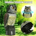 Owl Decoy 360 Rotate Head to Scare Birds Scarecrow Owl Decoy Statue Realistic Scary Sounds