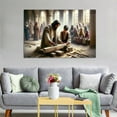 thumbnail image 5 of The Carpenter of Nazareth Jesus Teaching A Child Carpentry Canvas Art Poster and Wall Art Picture Print Modern Family bedroom Decor Posters 24x36inch(60x90cm), 5 of 6