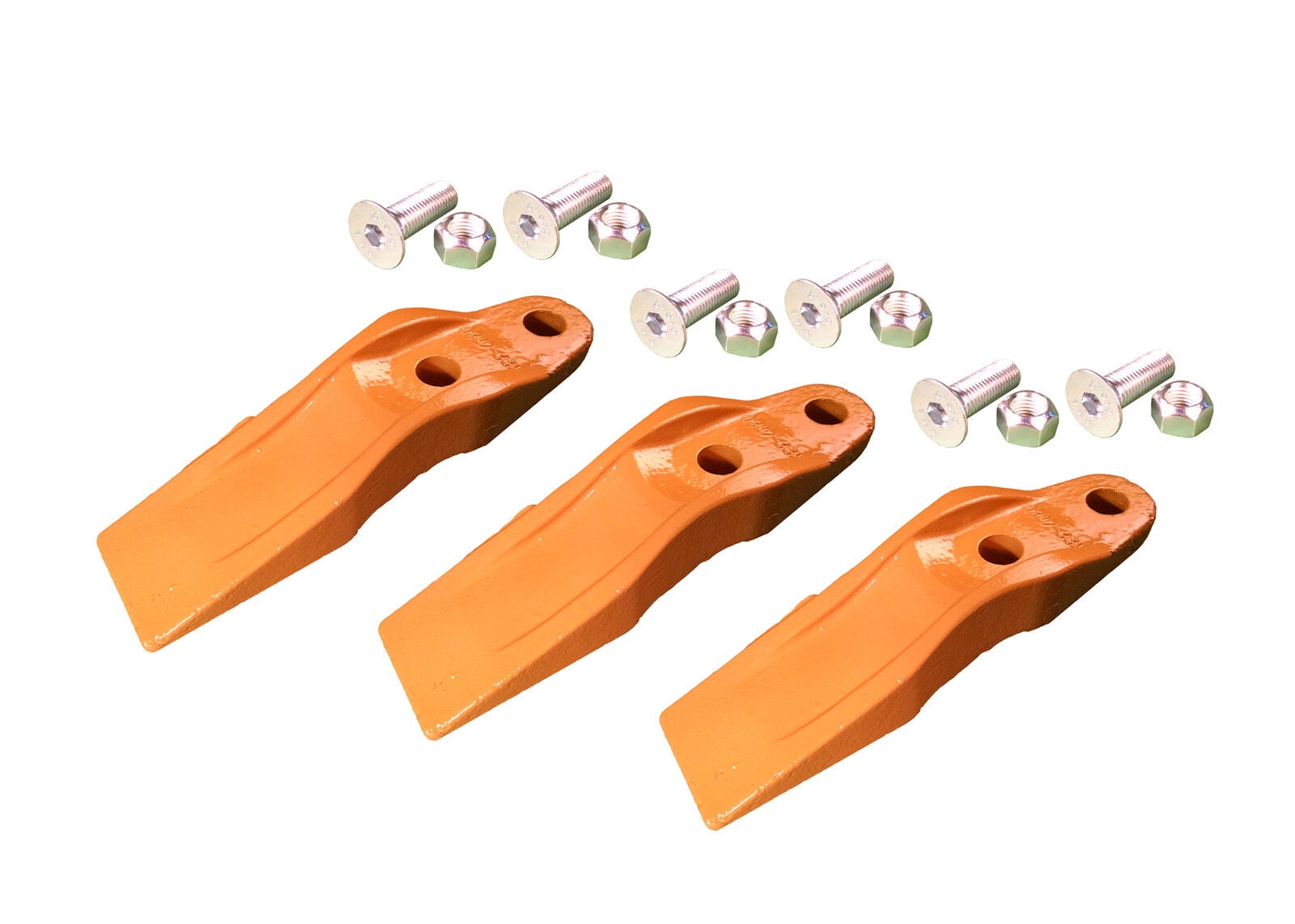 Cat Skid Steer Bucket Unitooth Set of 3 with hardware 2 3/8" Hole