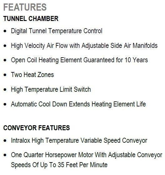 Banding Heat Shrink Tunnel 22" W x 10" H Opening SB3422 by HEAT SEAL