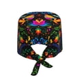 thumbnail image 2 of Kdxio Mexican Flower Traditional1 Pattern Turban Hat for Women Men Comfortable Adjustable Cleaning Working Cap with Sweatband, 2 of 8