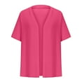 thumbnail image 5 of Yghzkop Women's Tops Buttonless Cardigan Solid Color Open Front Cover Up Shirt Casual Loose Fit Kimono Sleeve Lightweight Linen Feel Summer Beach Boho Elegant Loungewear Blouse, 5 of 7