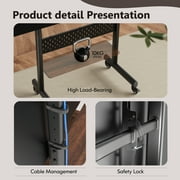 FITUEYES Rolling TV Stand for 40-85 inch Large LCD/LED TVs, Height Adjustable and with One Shelf
