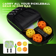 Naipo Pickleball Paddle Set with 4 Pickleball Anti-Slip Sweat-Absorbing Grip Portable Carry Bag Fiberglass Surface for Men Women