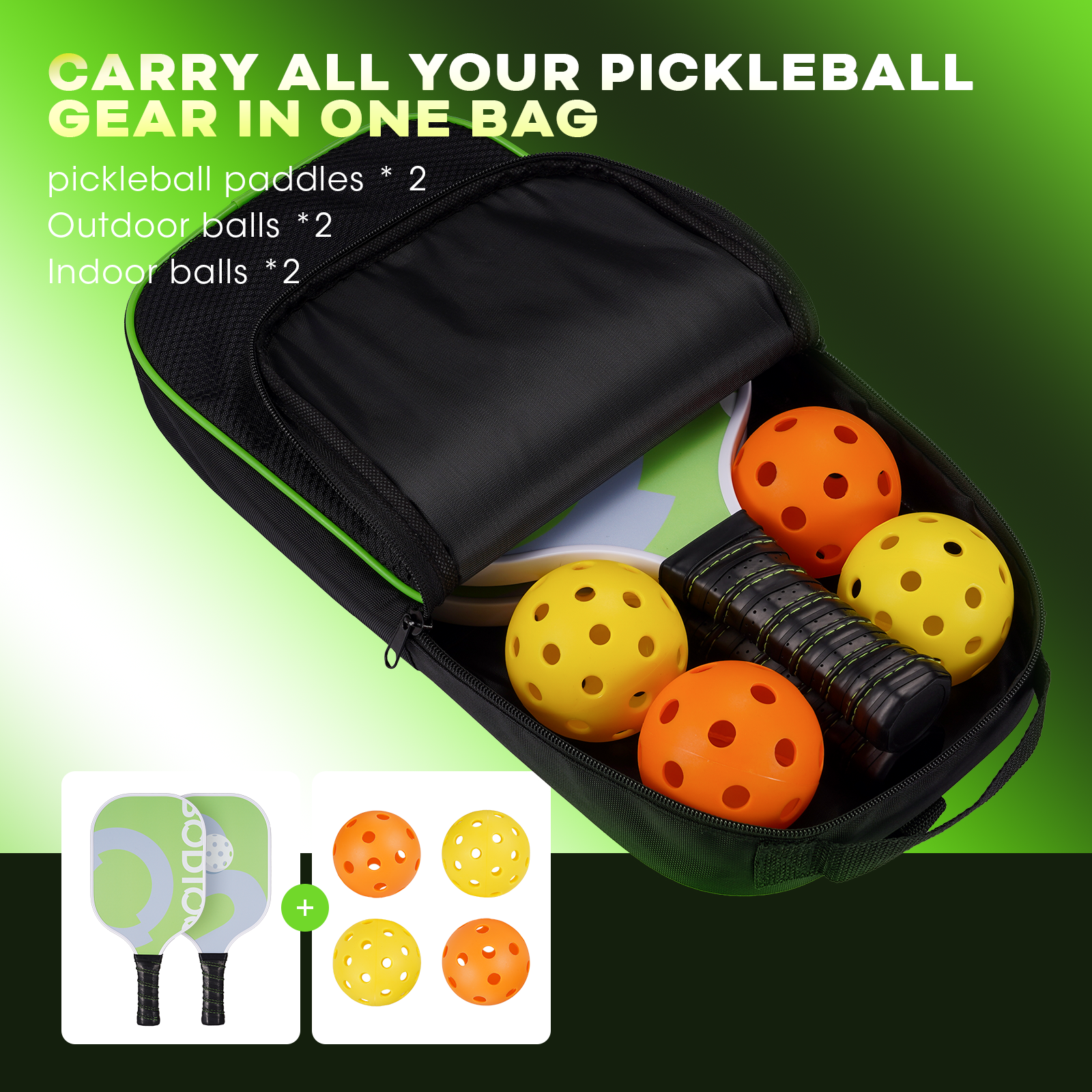 Naipo Pickleball Paddle Set with Carry Bag photo 3