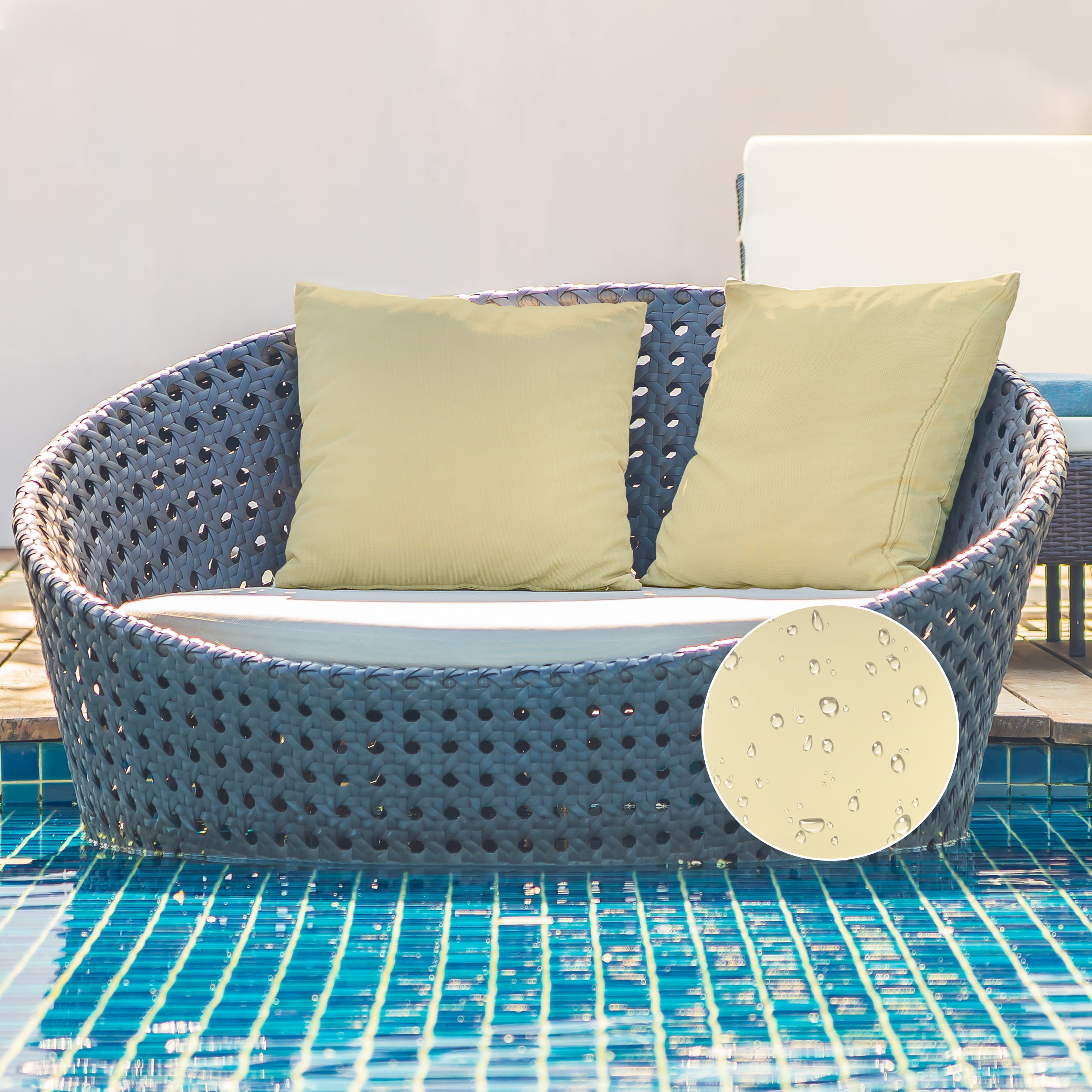 A1HC Outdoor Waterproof Pillow Covers 22x22 Inch, Pack of 2, Pale leaf – Luxurious Decorative Throw Pillow Covers for Garden, Sofa & Chairs