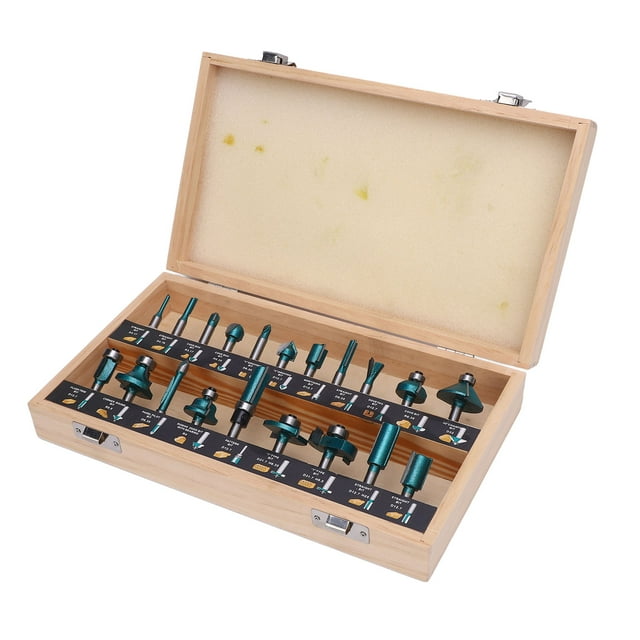 20PCS Carbide Router Bits, Woodworking Milling Cutter Set for Trimming and Engraving Pine Wood